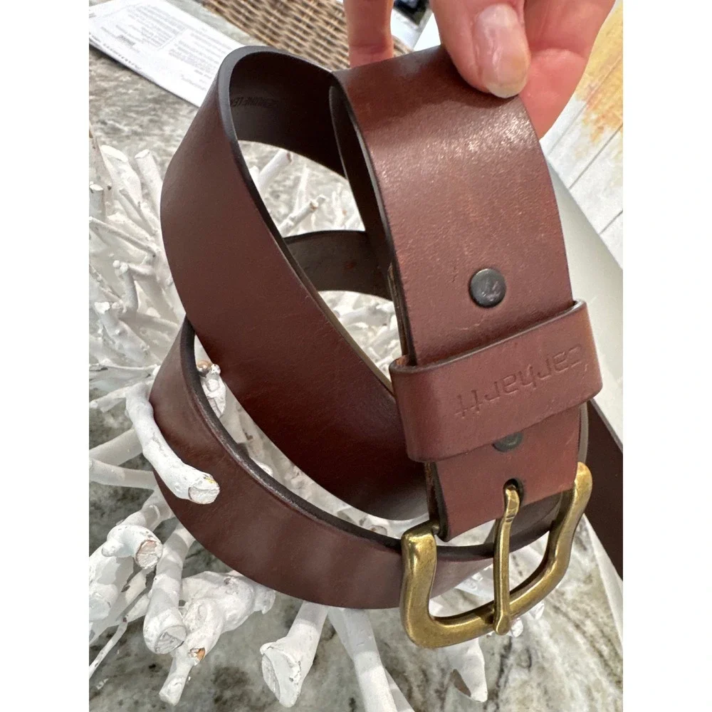 Carhartt Men's Journeyman Leather Belt,  top-grain cowhide leather‎ brass buckle
